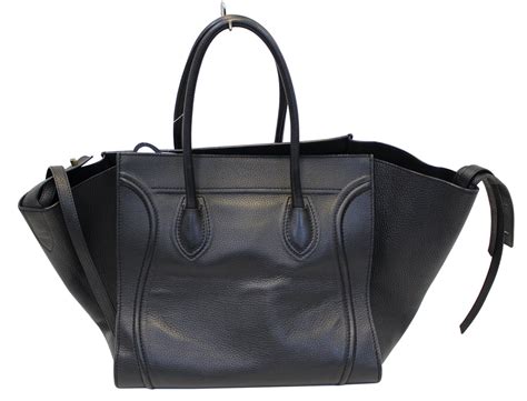 celine black leather large tote bag|Celine denim tote.